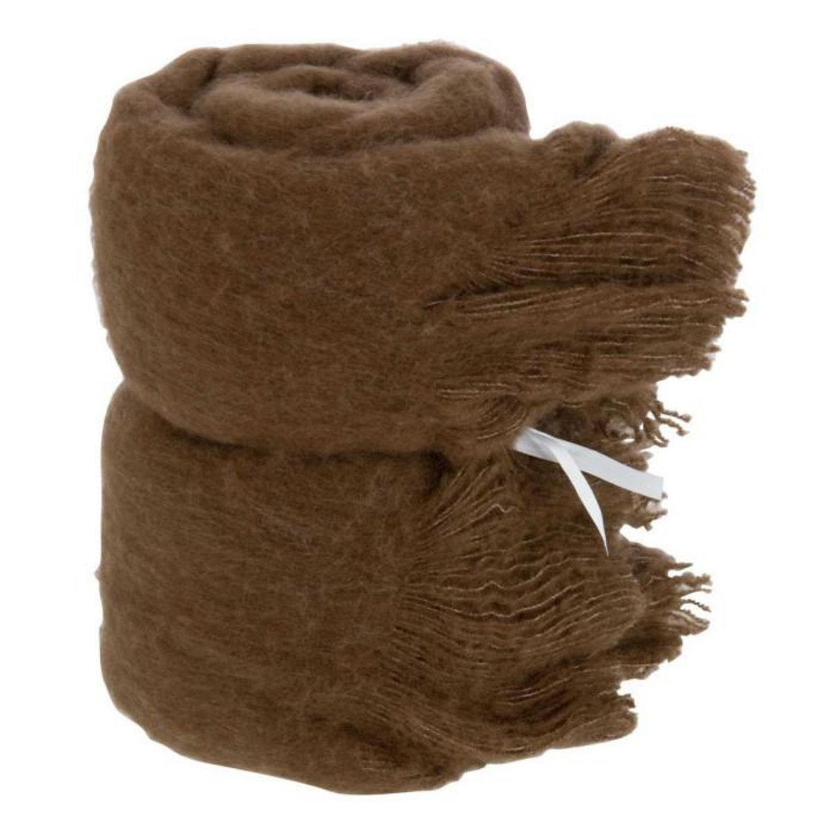 Paris Prix Plaid Uni à Franges  Glen  130x180cm Marron