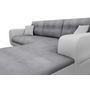 Voir la diapositive 5 : Canapé d'angle droit convertible CLELIA, 4 places, tissu microfibre gris PU blanc ou noir