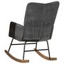 Voir la diapositive 4 : VIDAXL Chaise a bascule Noir Cuir veritable et toile