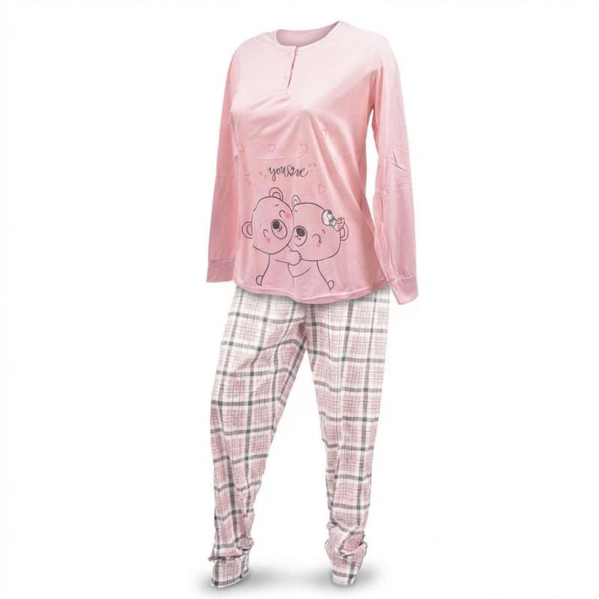 Voir la diapositive 1 : OZABI OZABI Ensemble Pyjama Long Femme Haut Manches Longues