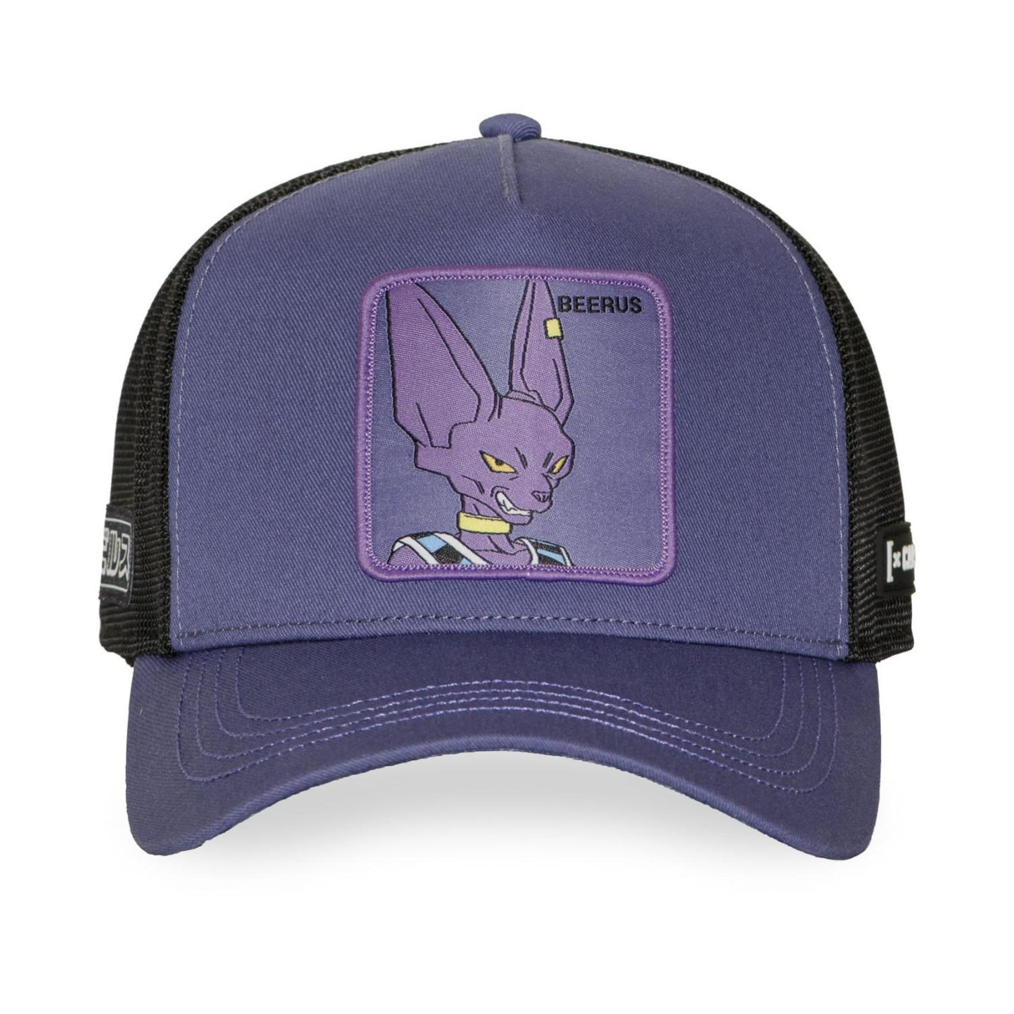 Voir la diapositive 2 : CAPSLAB Casquette trucker premium filet et patch dragon ball super beerus