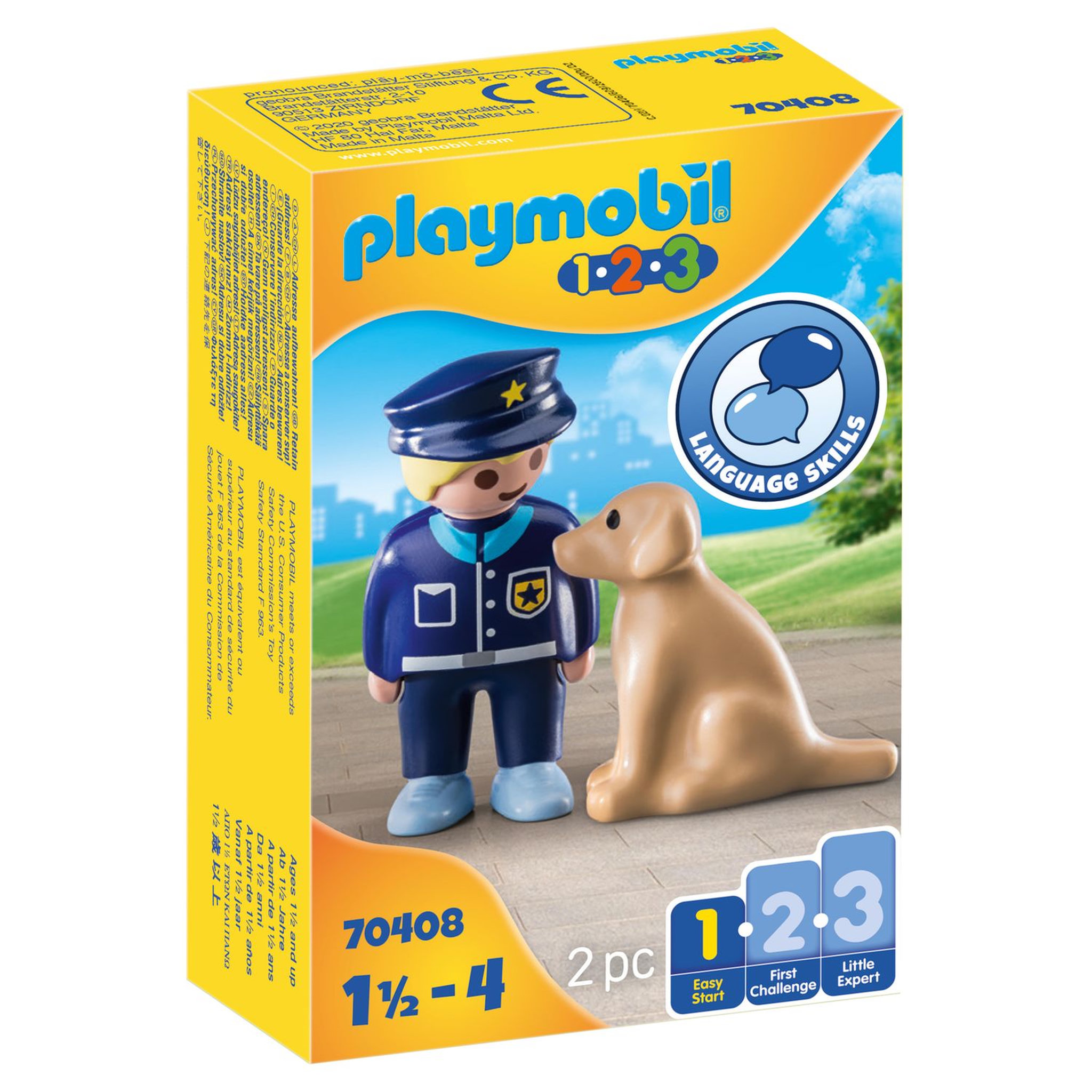 Voir la diapositive 1 : PLAYMOBIL 70408 - 1.2.3 - Policier avec chien