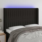 VIDAXL Tete de lit a LED Noir 147x16x118/128 cm Tissu