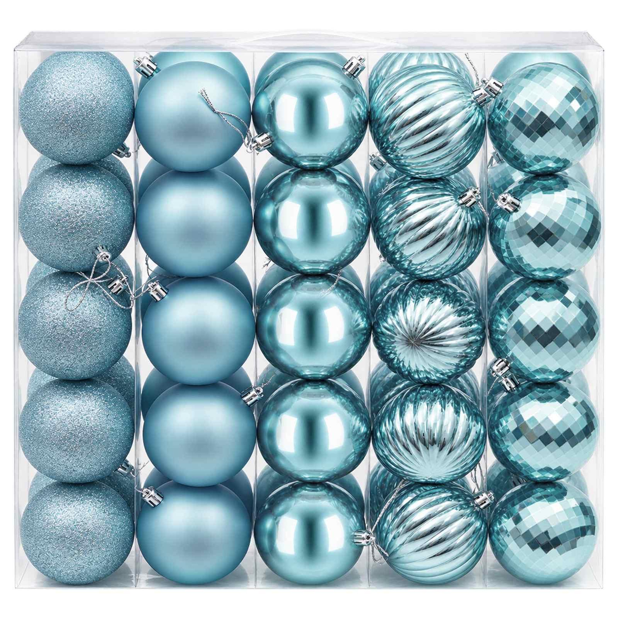 Voir la diapositive 4 : VIDAXL Ensemble de boules de Noël 50 pc Turquoise Diam. 8 cm