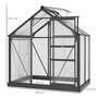 Voir la diapositive 3 : OUTSUNNY Serre de jardin aluminium polycarbonate 2,51 m² dim. 1,9L x 1,32l x 2,01H m lucarne, porte coulissante + fondation incluse alu. gris polycarbonate transparent