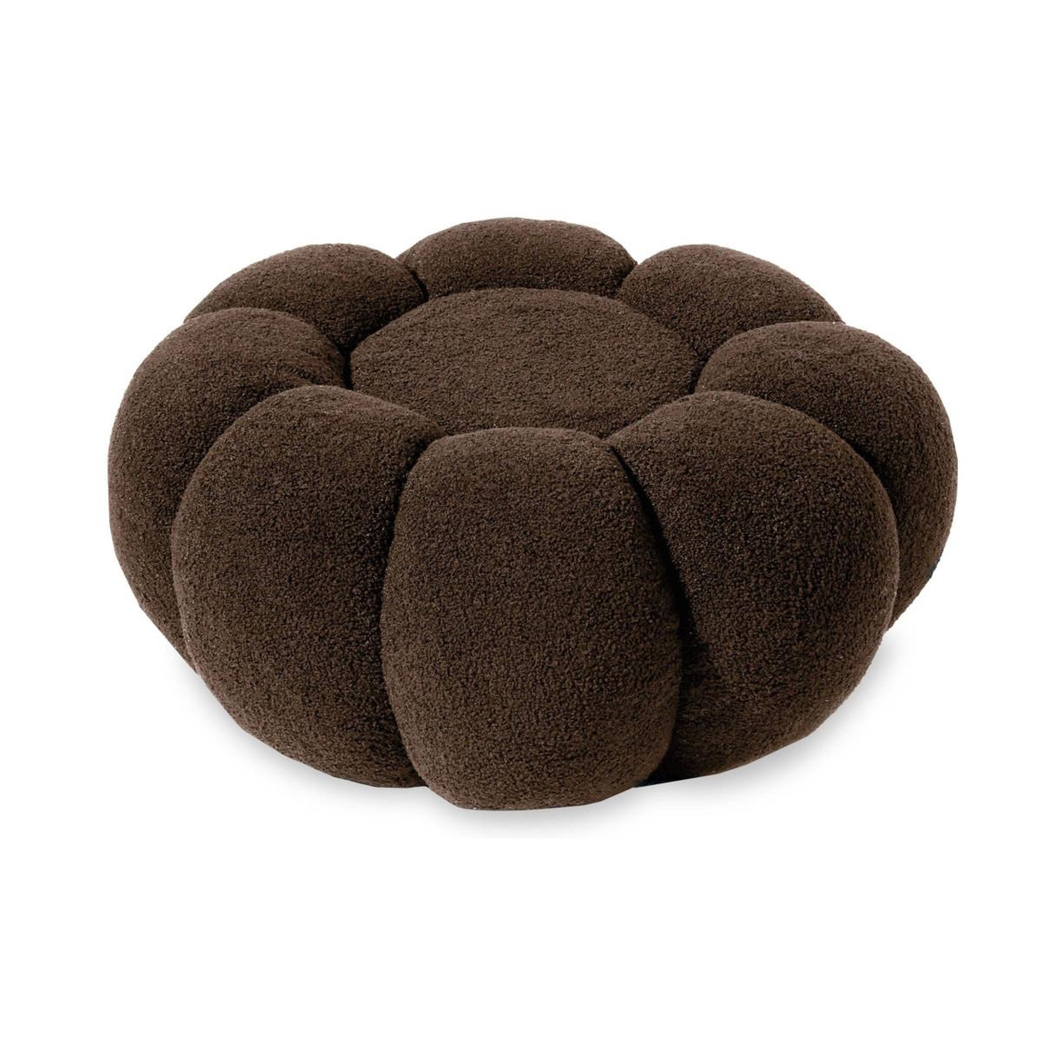 Voir la diapositive 3 : Paris Prix Pouf design fleur  bouclette  61cm marron