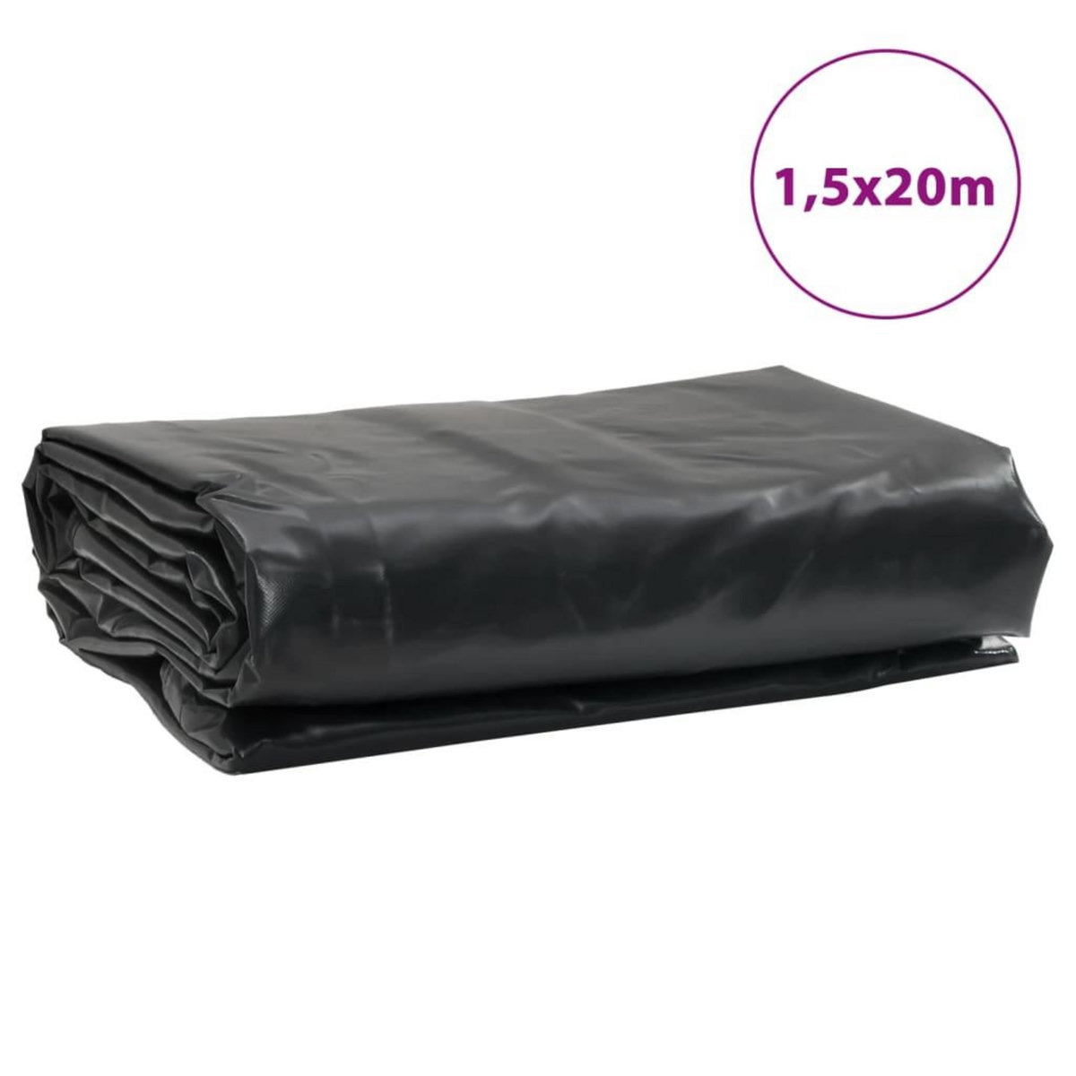 VIDAXL Bache anthracite 1,5x20 m 600 g/m²