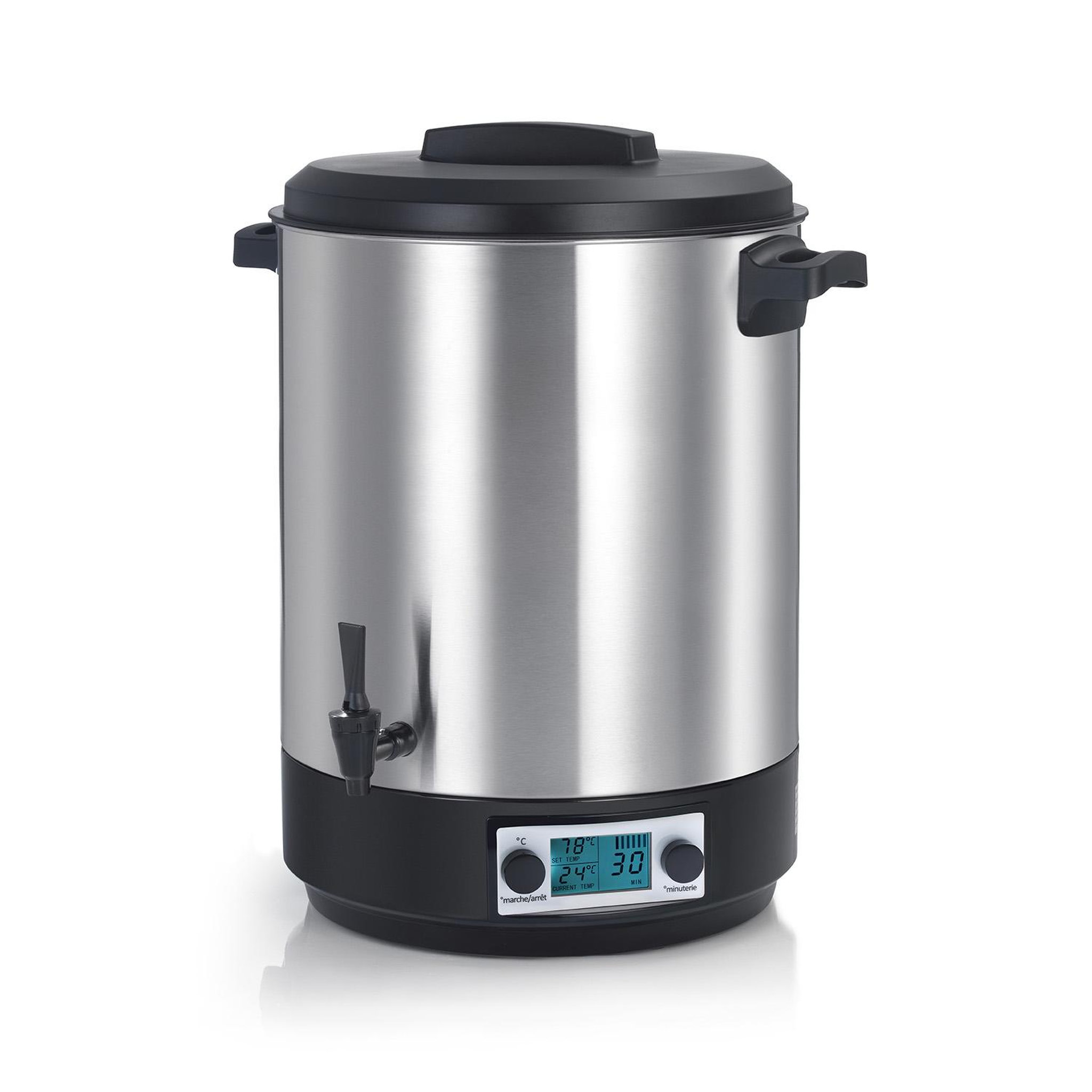 Robby Stérilisateur de bocaux électrique cuve inox avec ecran lcd, robinet et minuteur 45l 2500w - steri pro inox 45l lcd
