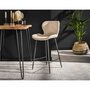 Voir la diapositive 3 : LISA DESIGN Basti - lot de 4 tabourets de bar - en tissu bouclette sable