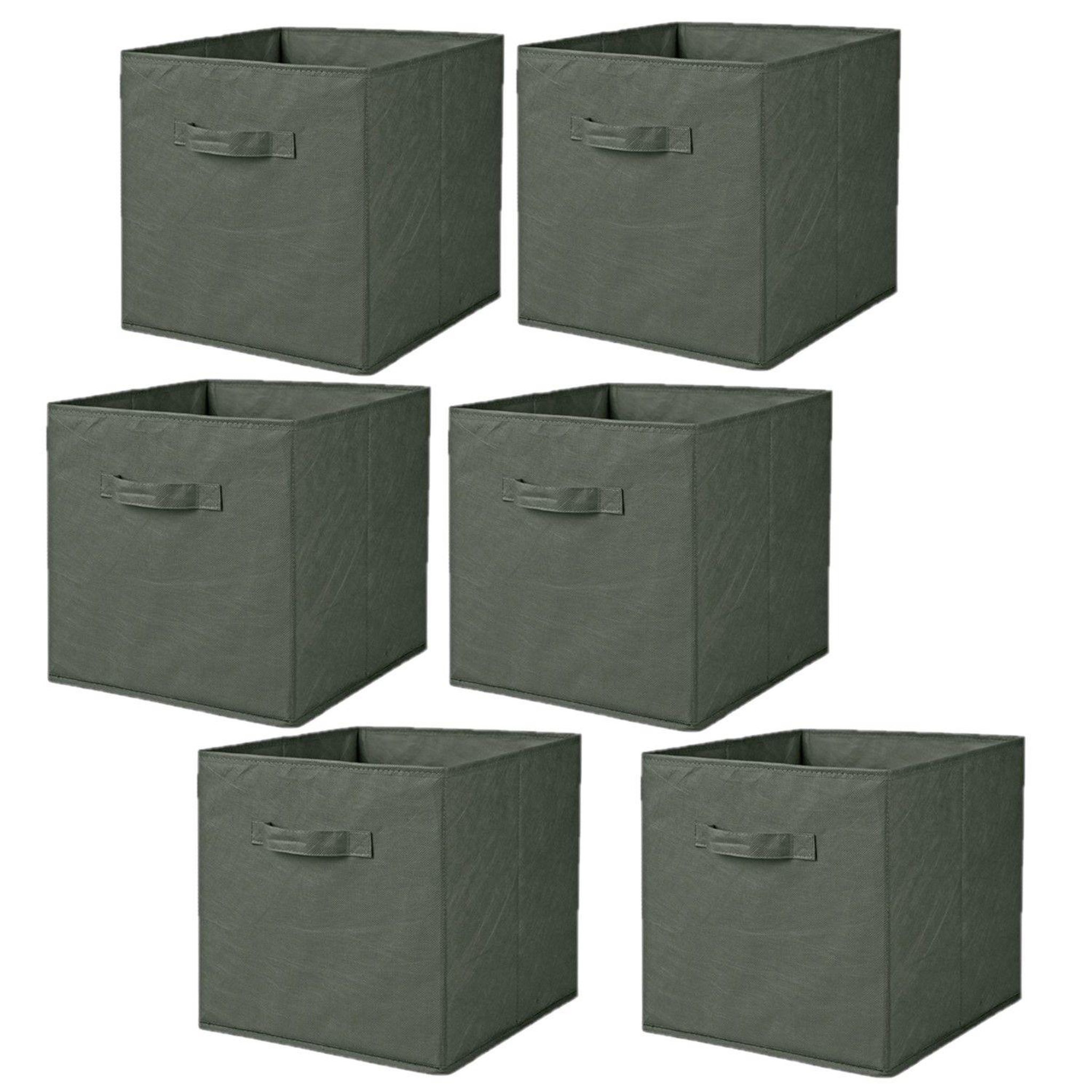Voir la diapositive 1 : TOILINUX Lot de 6 cubes de rangement pliables en tissus avec poignée