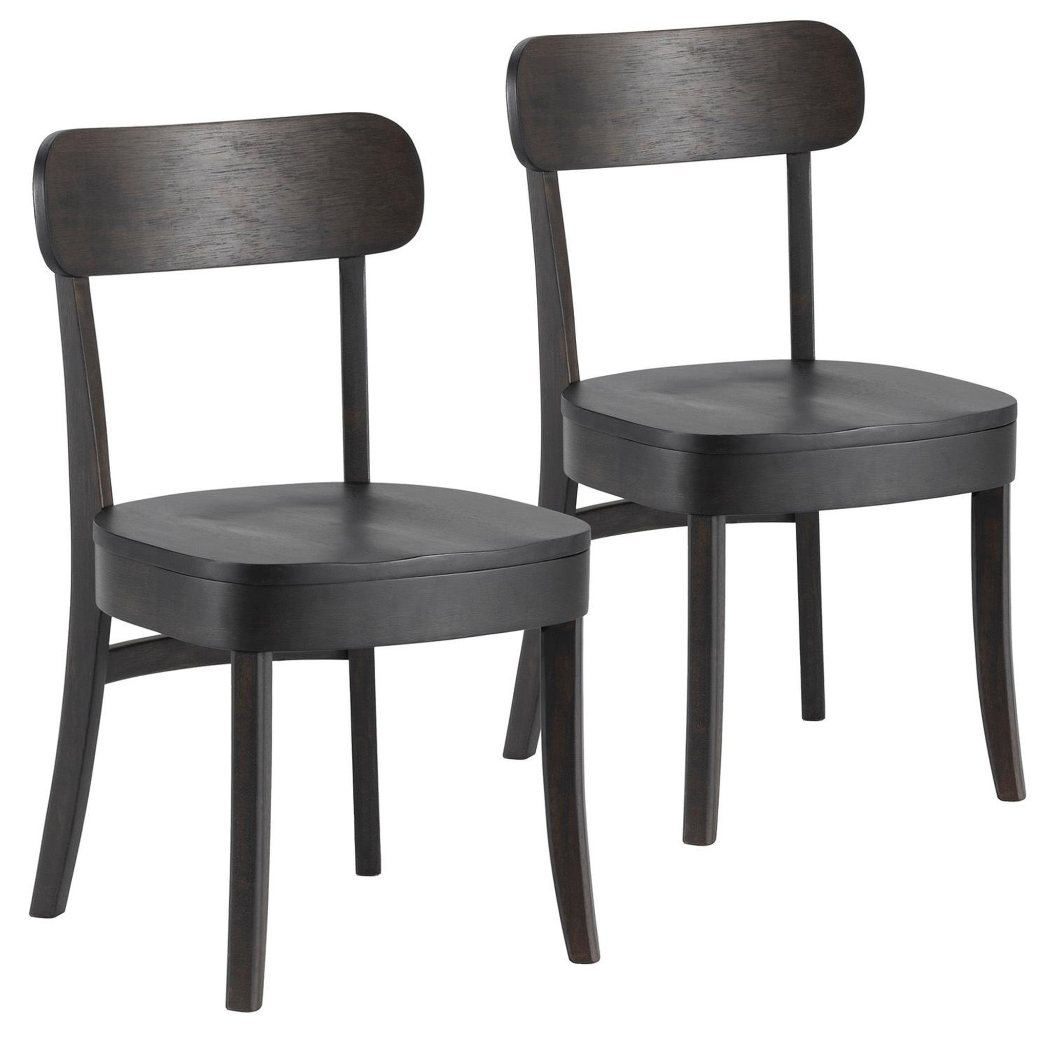 Voir la diapositive 1 : VS VENTA-STOCK Pack de 2 chaises Nala couleur Noir, Bois massif