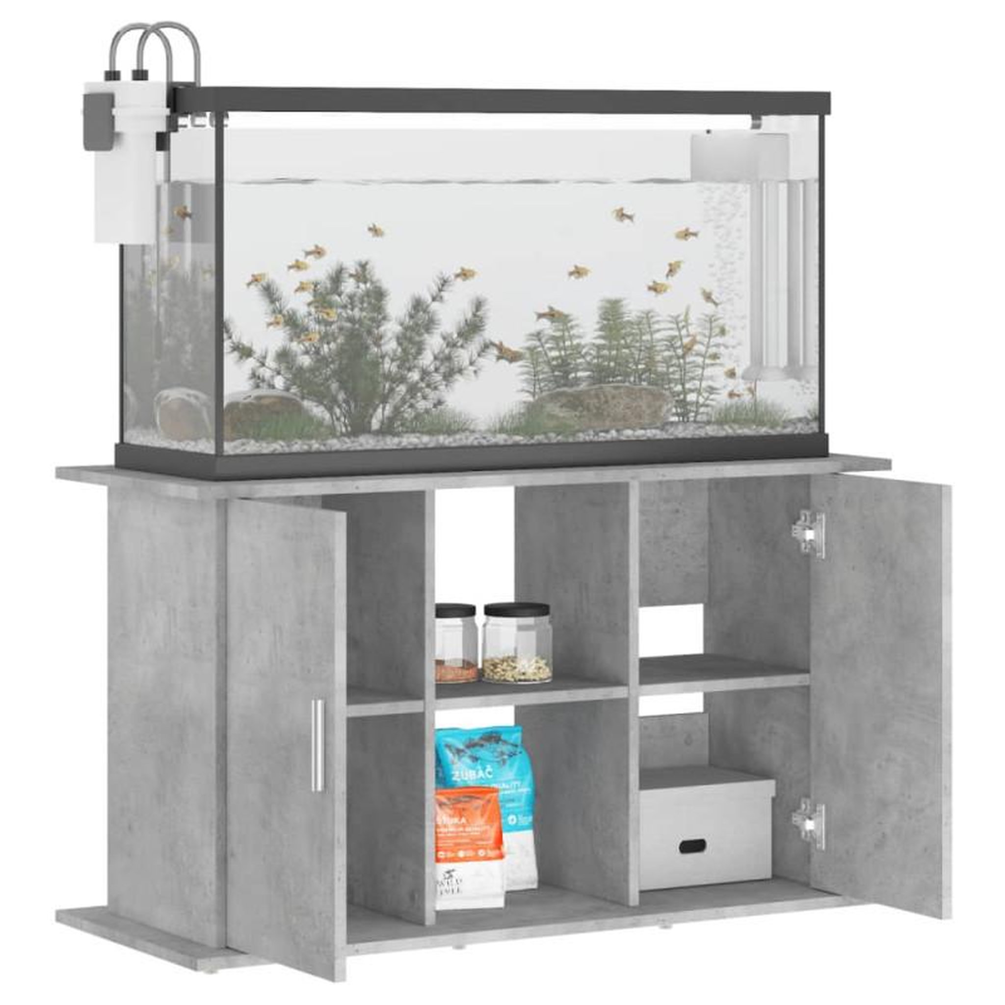 Voir la diapositive 4 : VIDAXL Support pour aquarium gris béton 101x41x58 cm bois d ingénierie