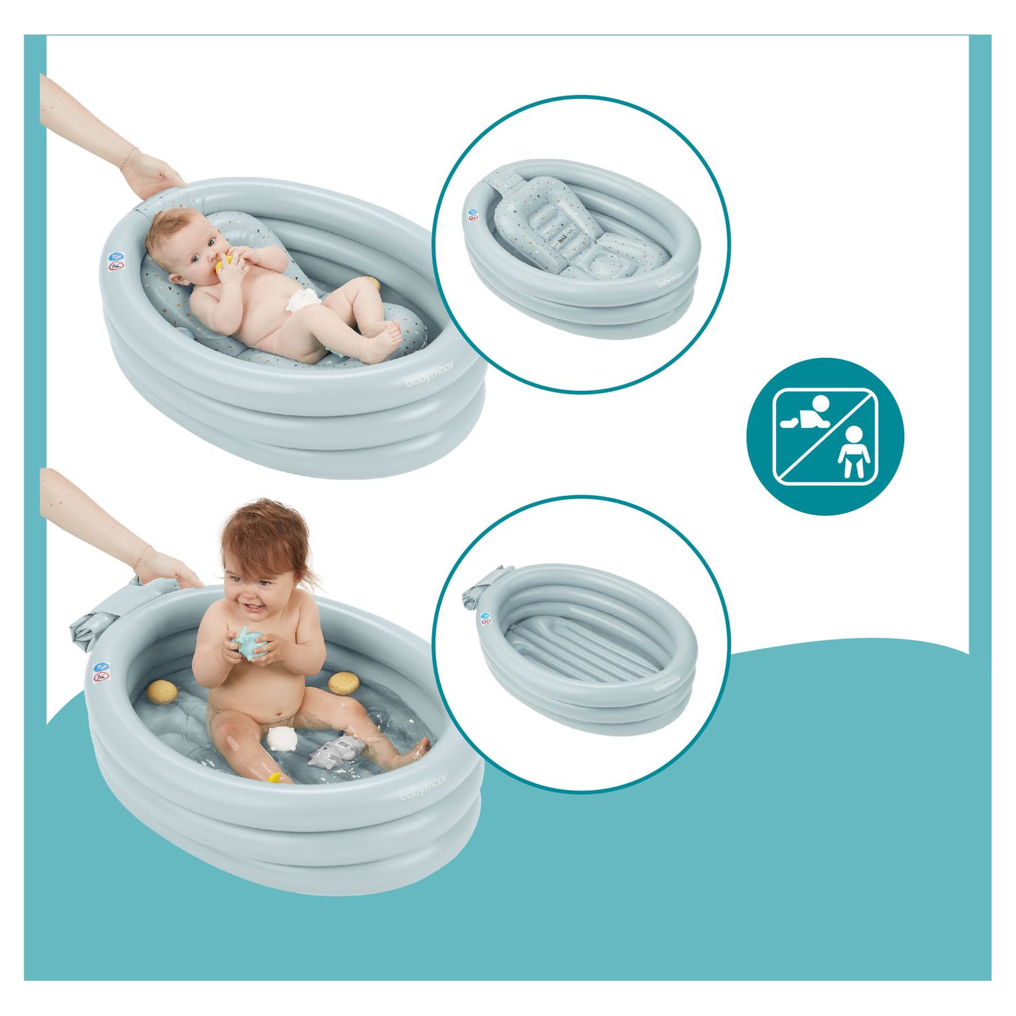 Voir la diapositive 4 : BABYMOOV Baignoire Gonflable Evolutive Aqua Dots