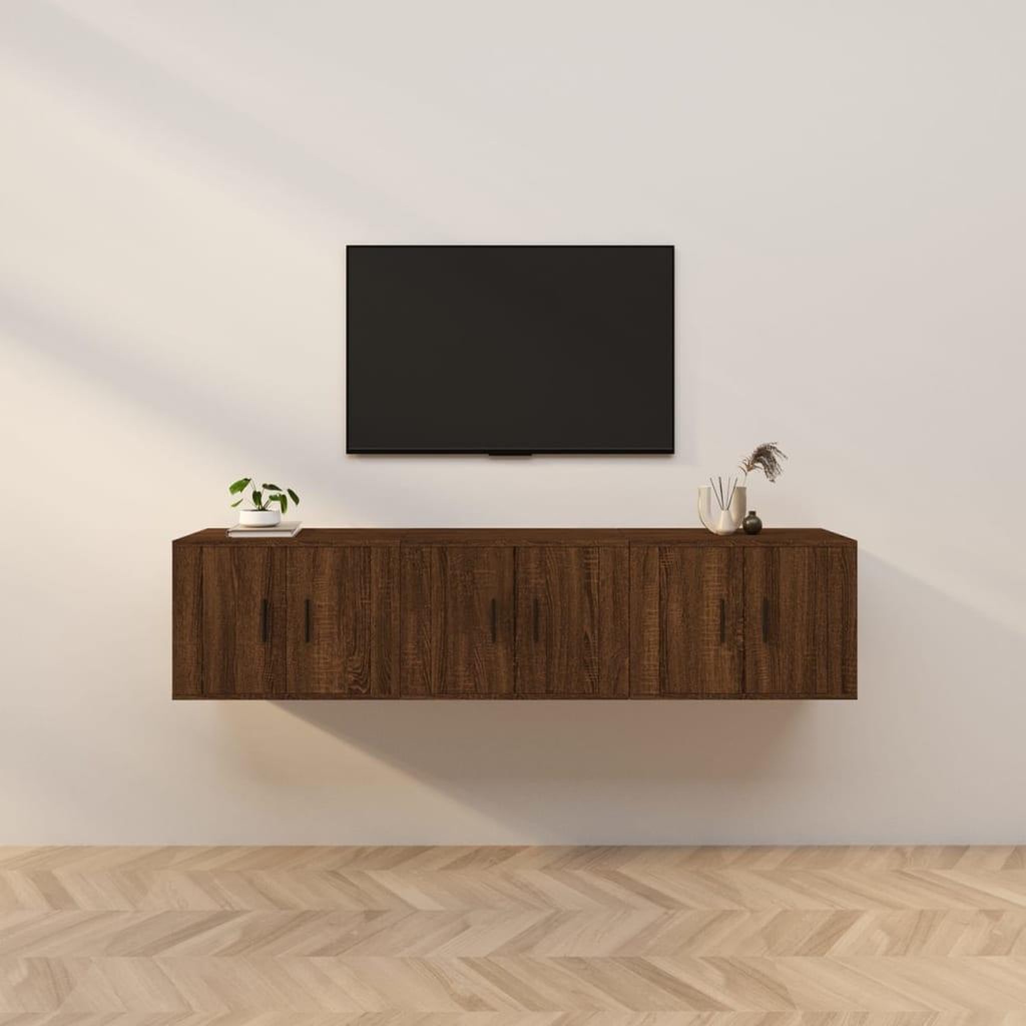 Voir la diapositive 1 : VIDAXL Meubles TV muraux 3 pcs chene marron 57x34,5x40 cm