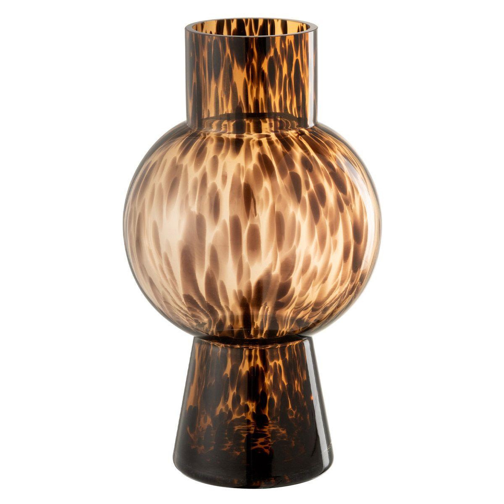J-LINE Vase boule en verre design  poiso  31cm marron