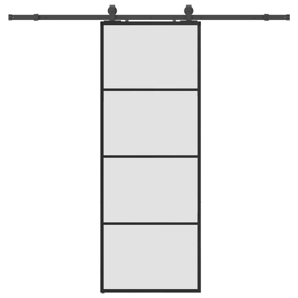 VIDAXL Porte coulissante kit de quincaillerie noir 76x205 cm verre ESG