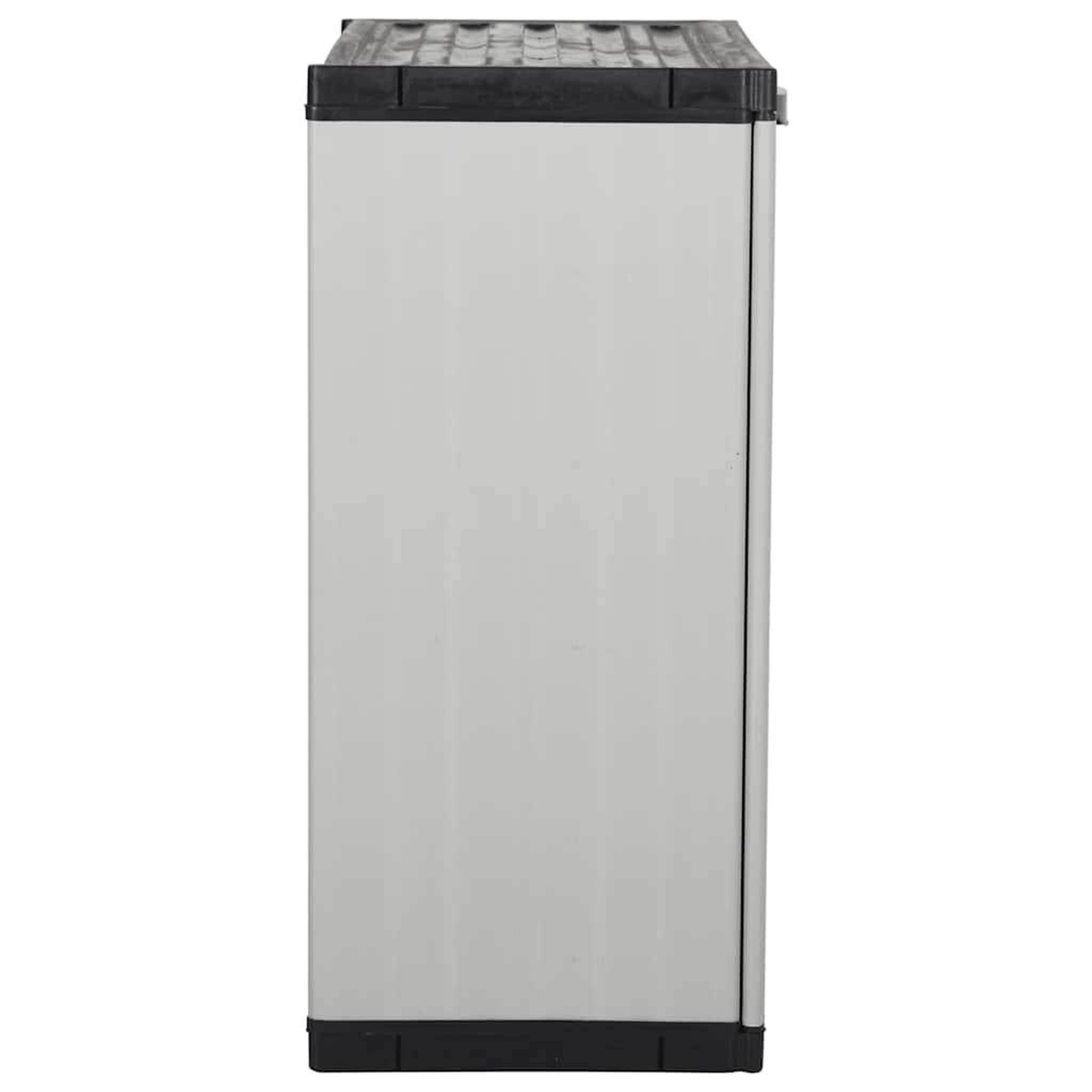 Voir la diapositive 4 : VIDAXL Armoire de rangement de jardin 1 etagere gris/noir 68x40x85 cm