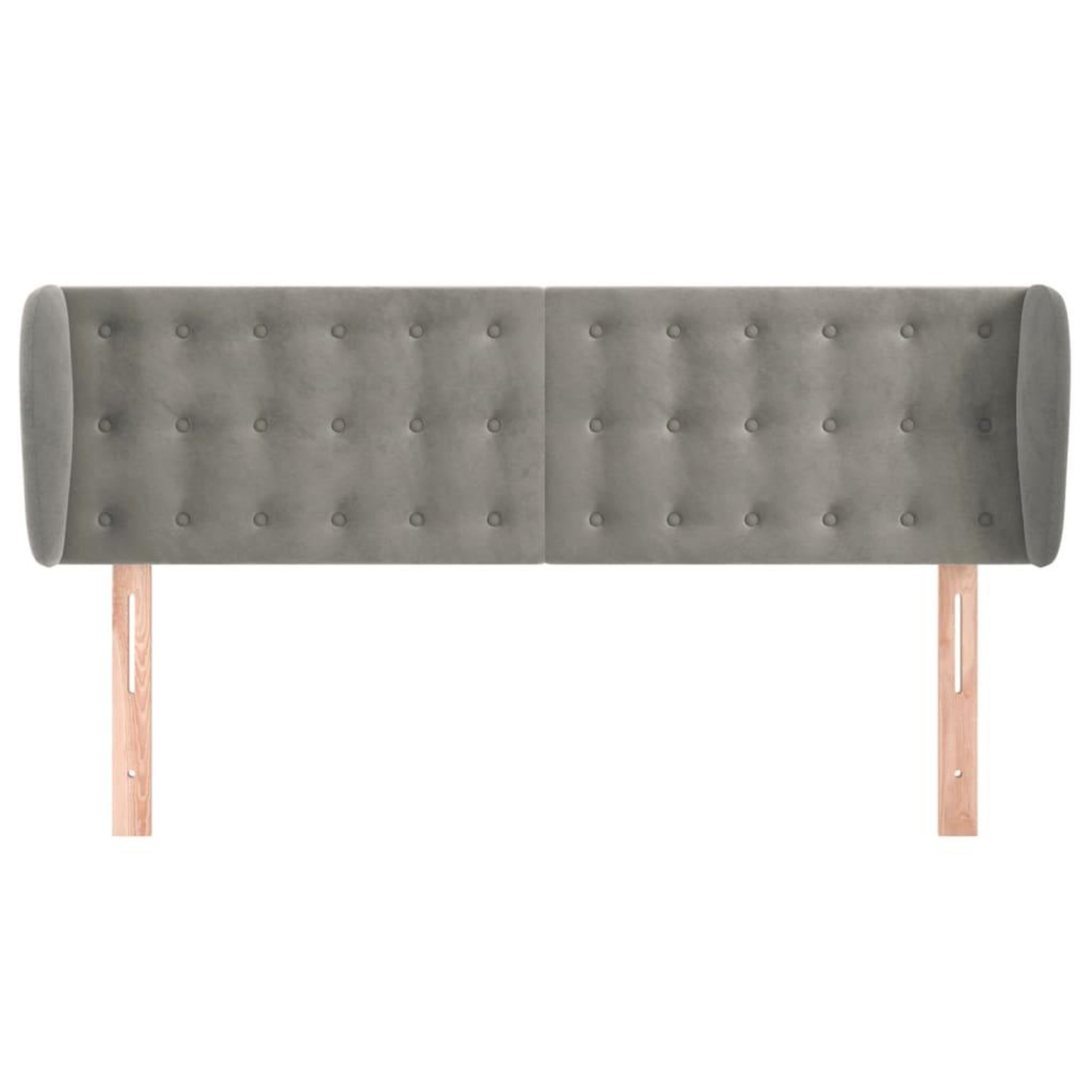 Voir la diapositive 3 : VIDAXL Tete de lit avec oreilles Gris clair 147x23x78/88 cm Velours