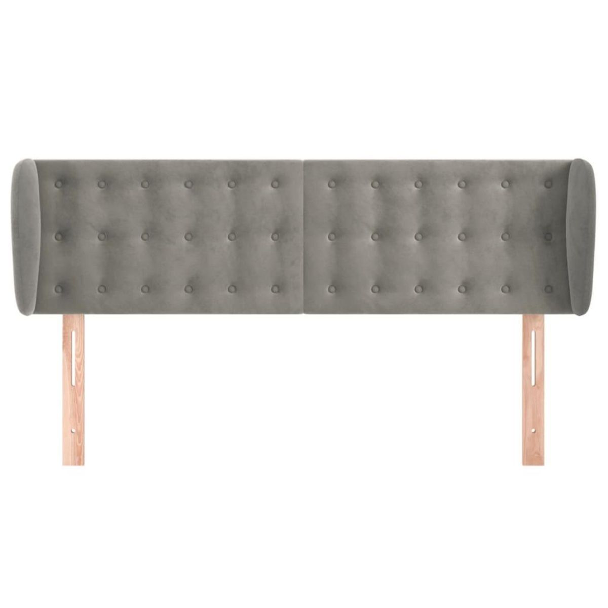 VIDAXL Tete de lit avec oreilles Gris clair 147x23x78/88 cm Velours