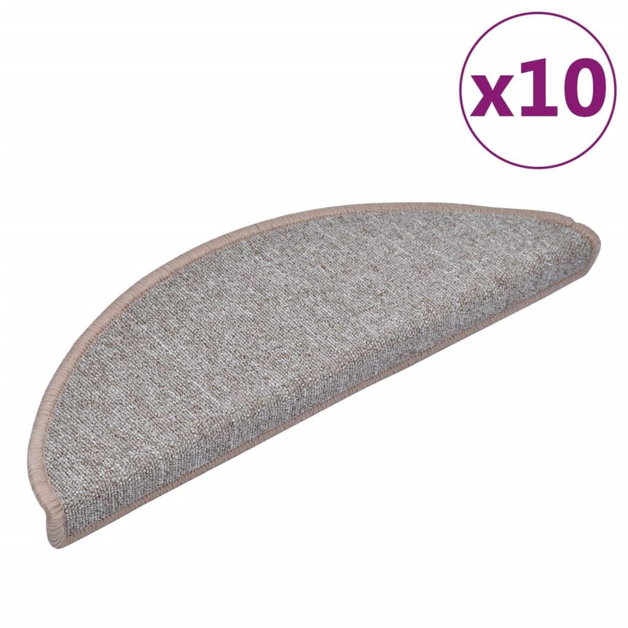 Voir la diapositive 2 : VIDAXL Tapis d'escalier 10 pcs 65x24x4 cm Marron clair