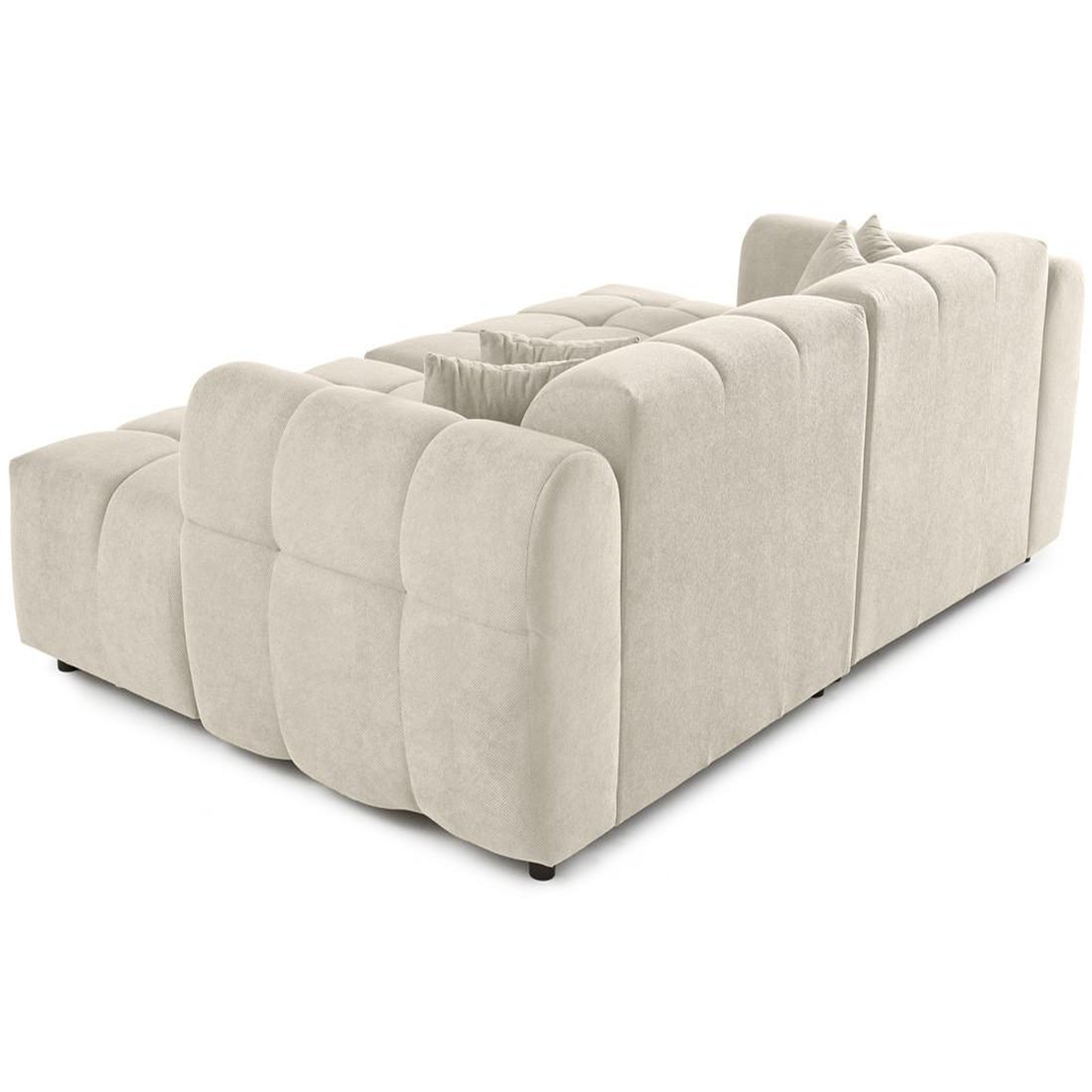 Voir la diapositive 5 : BEST MOBILIER Ray - canapé droit 4 places avec double méridienne - assise profonde - en tissu texturé