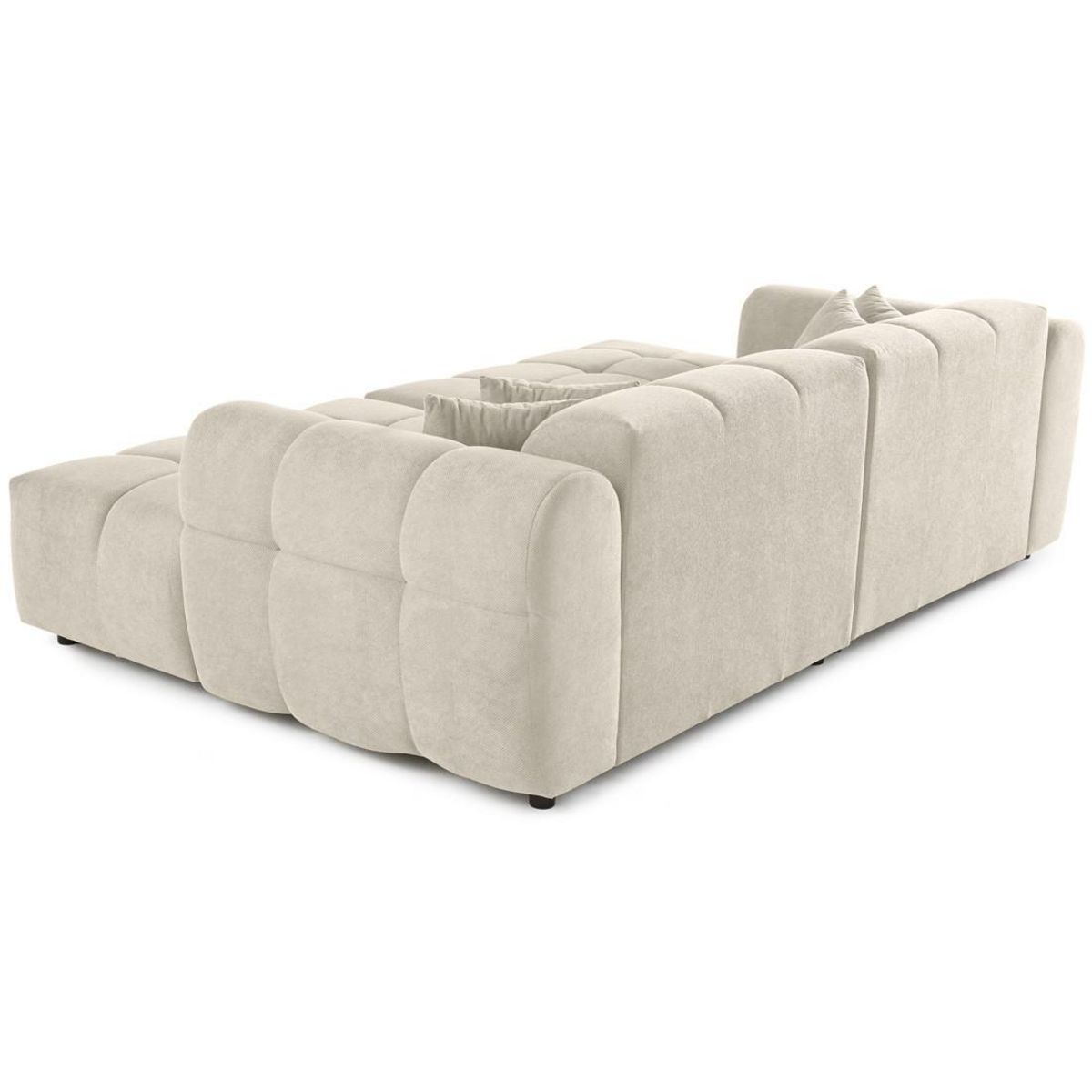 LISA DESIGN Ray - canapé droit 4 places avec double méridienne - assise profonde - en tissu texturé