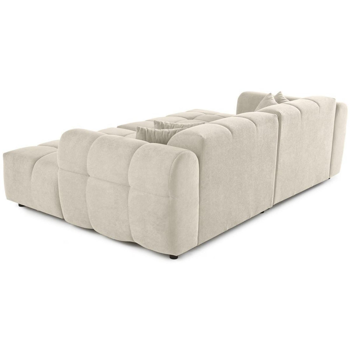 LISA DESIGN Ray - canapé droit 4 places avec double méridienne - assise profonde - en tissu texturé