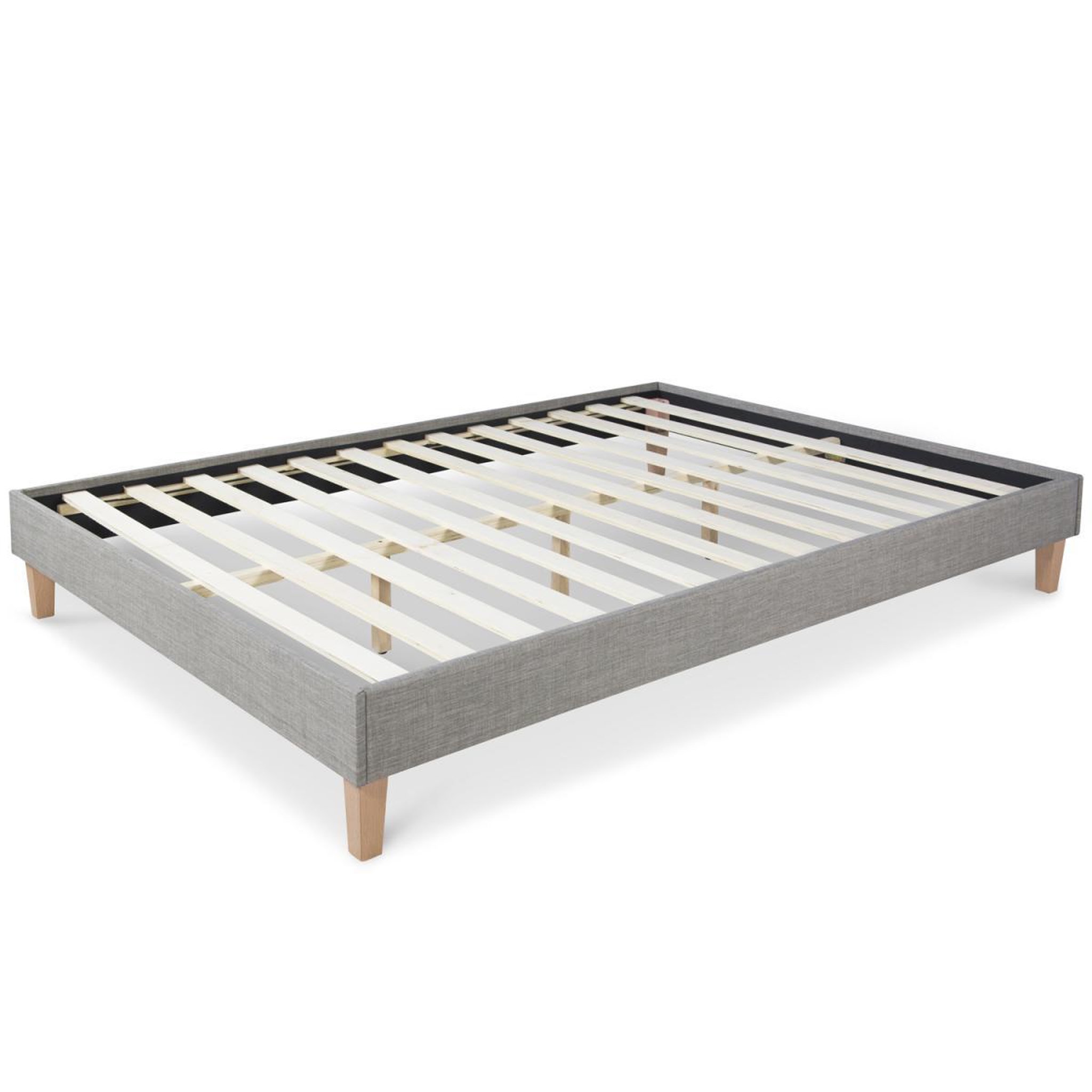 HomeStyle4U Lit Futon Double 180 x 200 Tissu Gris