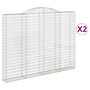Voir la diapositive 2 : VIDAXL Paniers a gabions arques 2 pcs 300x30x220/240 cm fer galvanise