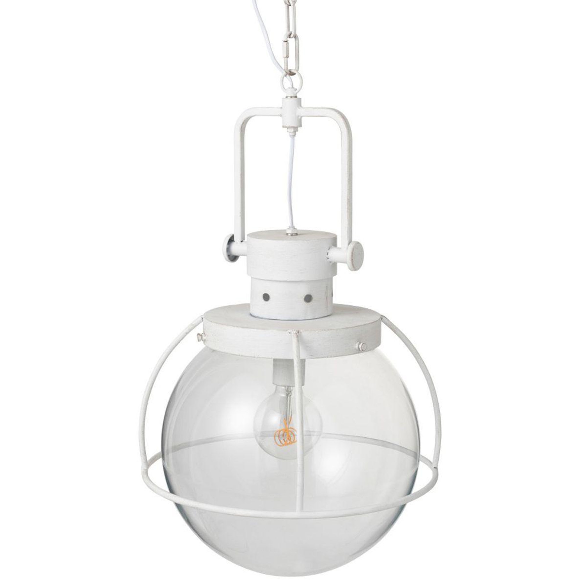 Voir la diapositive 2 : J-LINE Lampe suspension boule  iore  40cm blanc