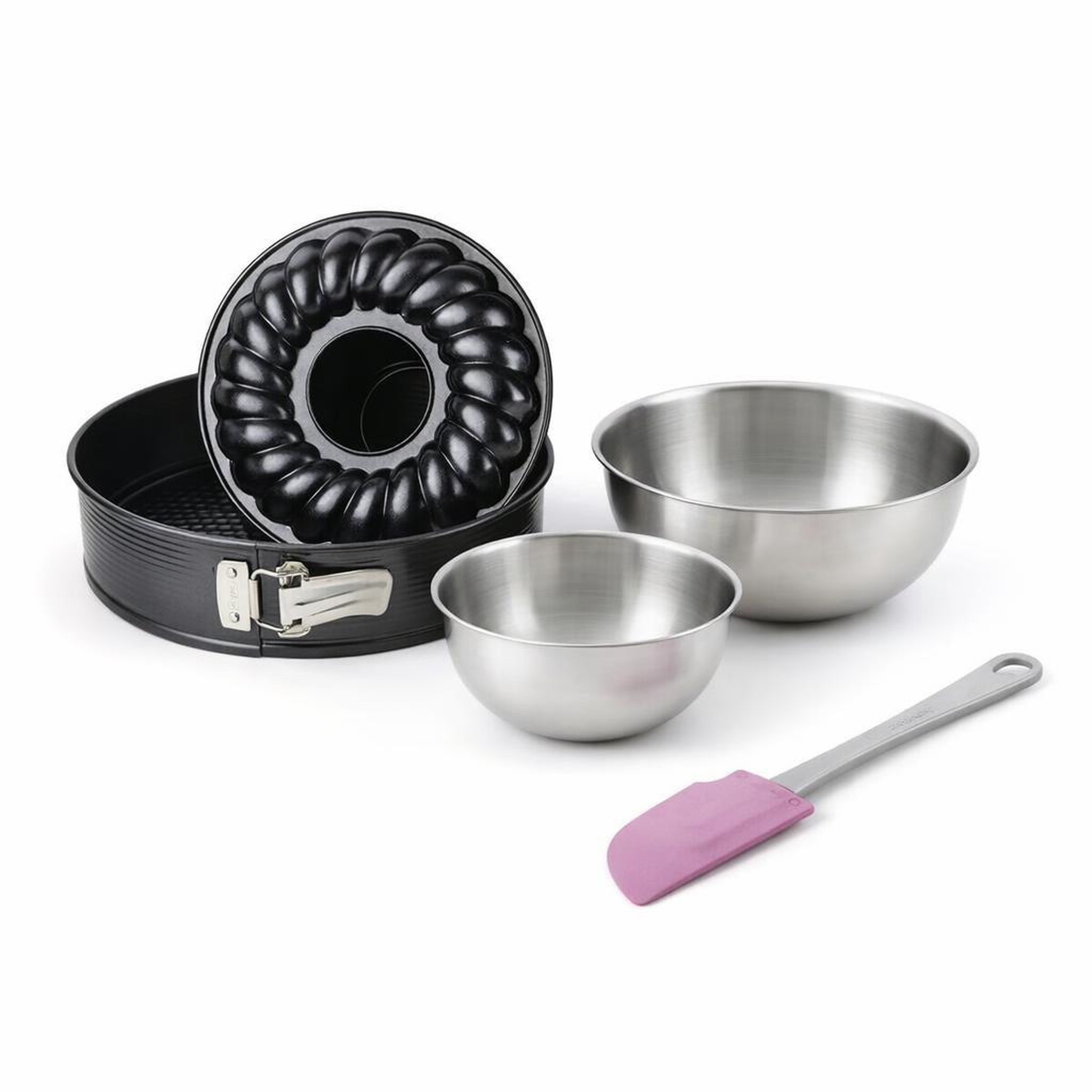 ZENKER Set de 4 ustensiles de pâtisserie moule à manqué 2 bols et spatule black mettallic black mettallic zenker  black mettallic
