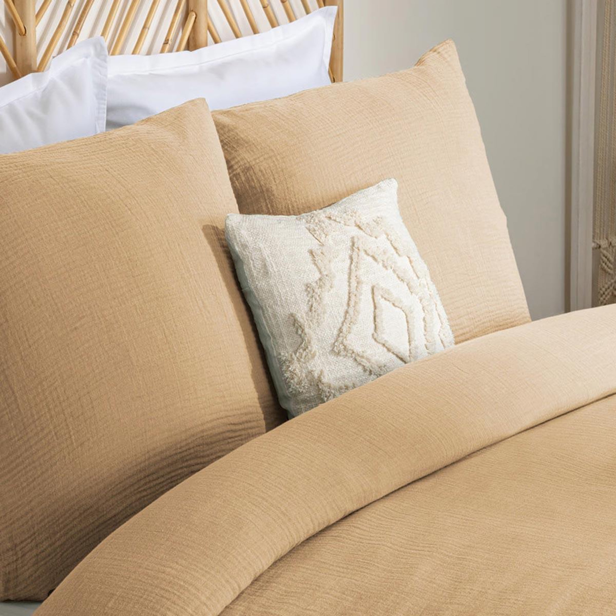 Voir la diapositive 3 : ATMOSPHERA Parure de lit 3 pièces  flora  240x220cm beige lin