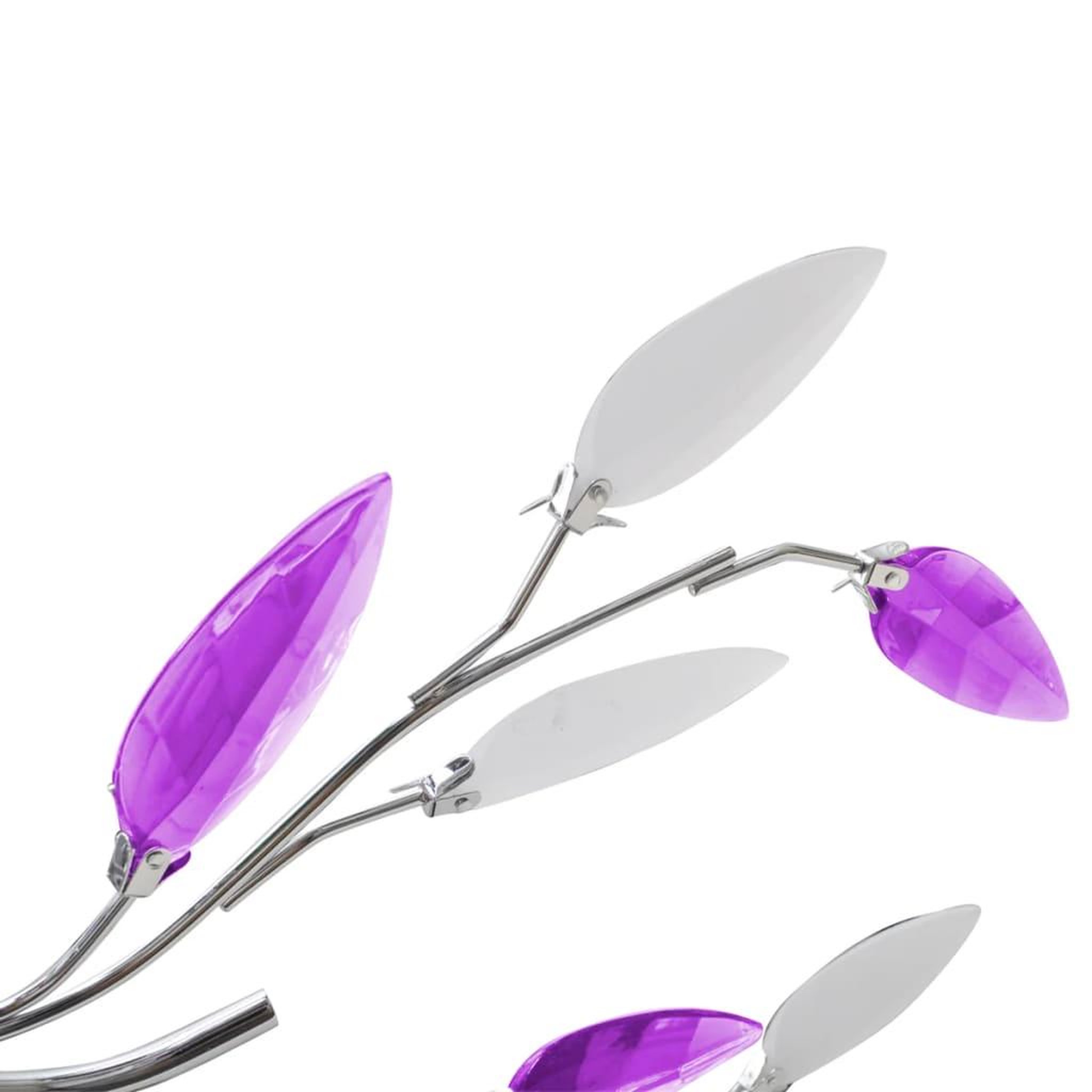 Voir la diapositive 3 : VIDAXL Plafonnier avec bras en acrylique Violet et blanc 5ampoules E14