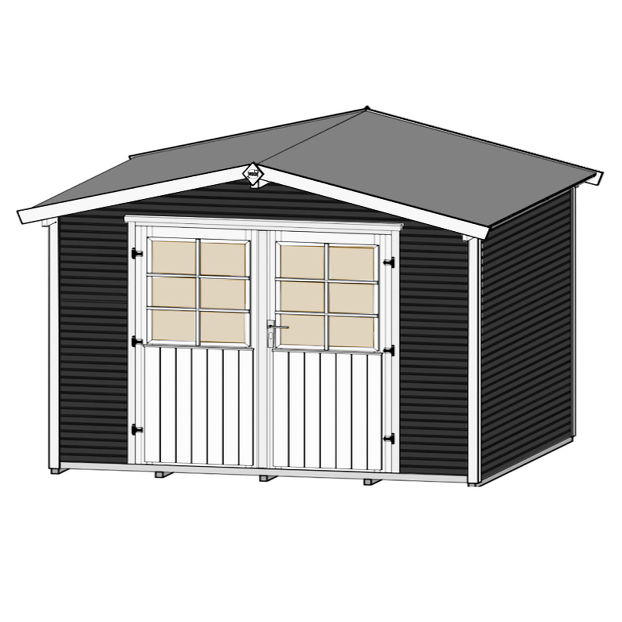 Voir la diapositive 4 : WEKA Abri jardin bois - Anthracite - 5,87m²