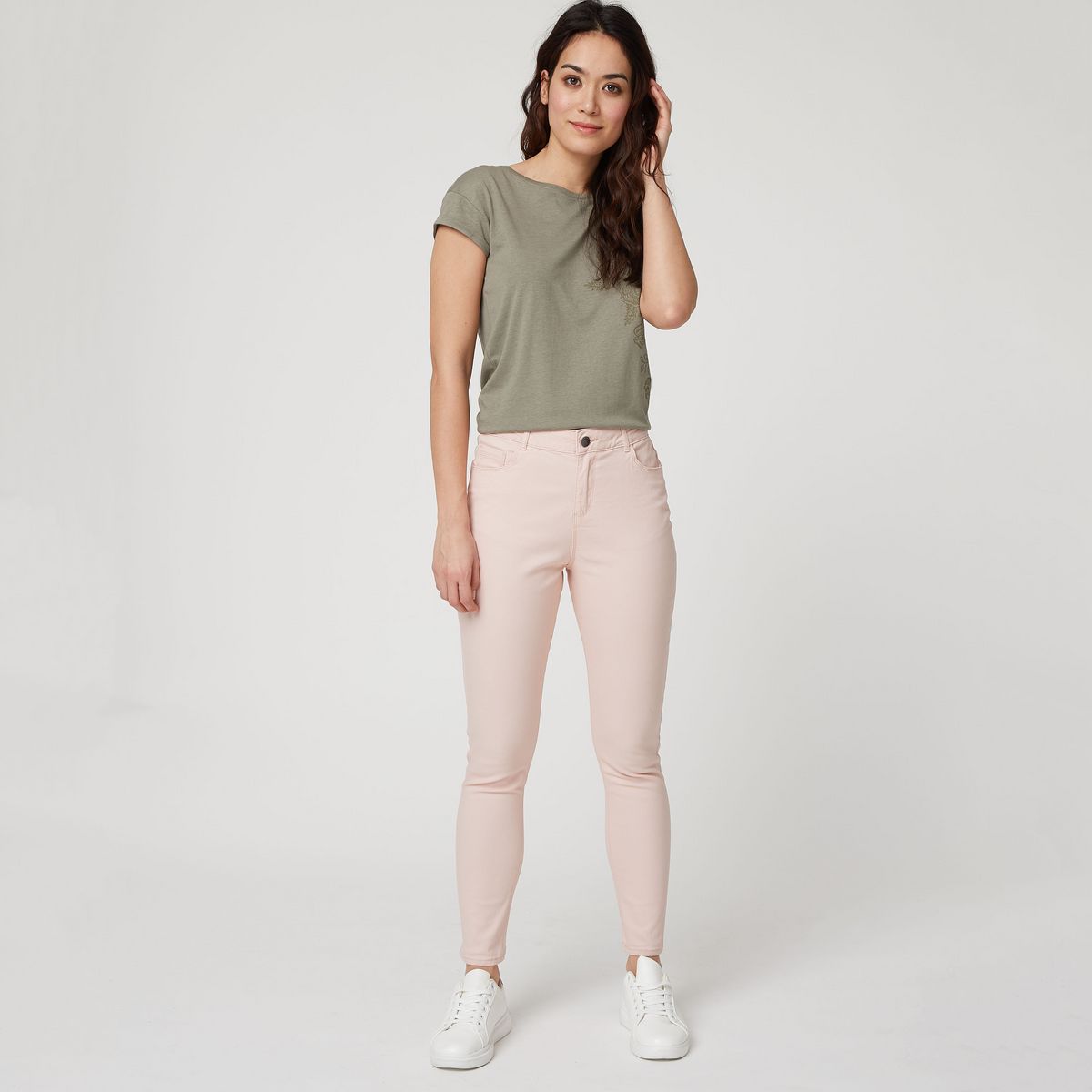 IN EXTENSO Pantalon skinny rose femme