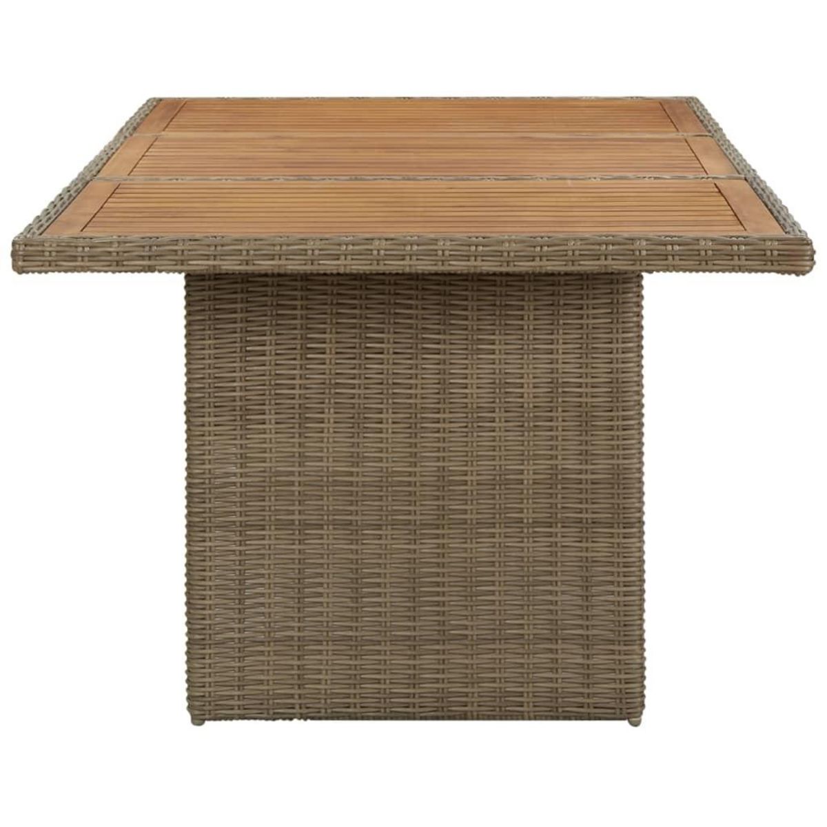 VIDAXL Table a manger de jardin Marron 200x100x74 cm Resine tressee