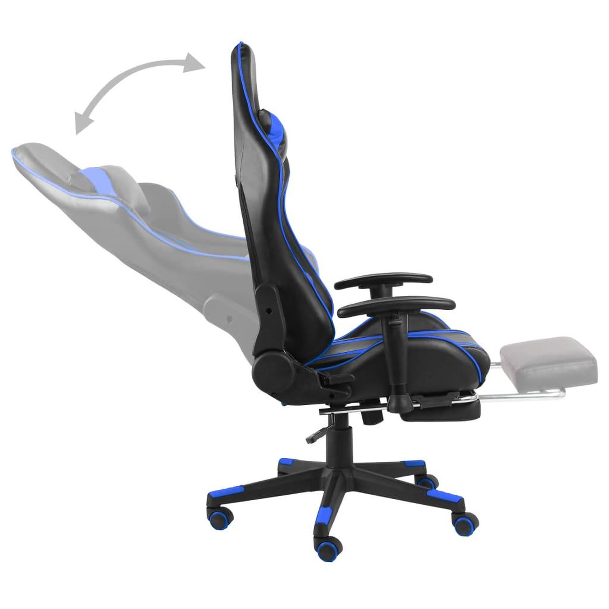 Voir la diapositive 5 : VIDAXL Chaise de jeu pivotante avec repose-pied Bleu PVC