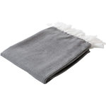 Paris Prix Plaid Uni à Franges  Dobby  130x150cm Gris Foncé