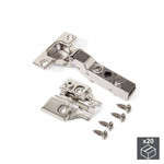 EMUCA SRL Lot de 20 charnières coudées pour montage en applique X91N avec ouverture 100º et embases avec réglage excentrique à visser
