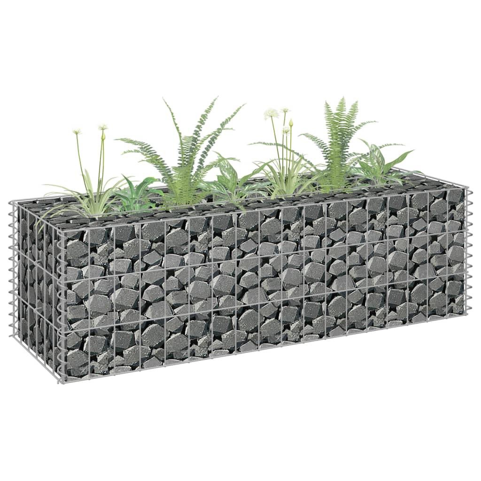 Voir la diapositive 1 : VIDAXL Lit sureleve a gabion Acier galvanise 90x30x30 cm