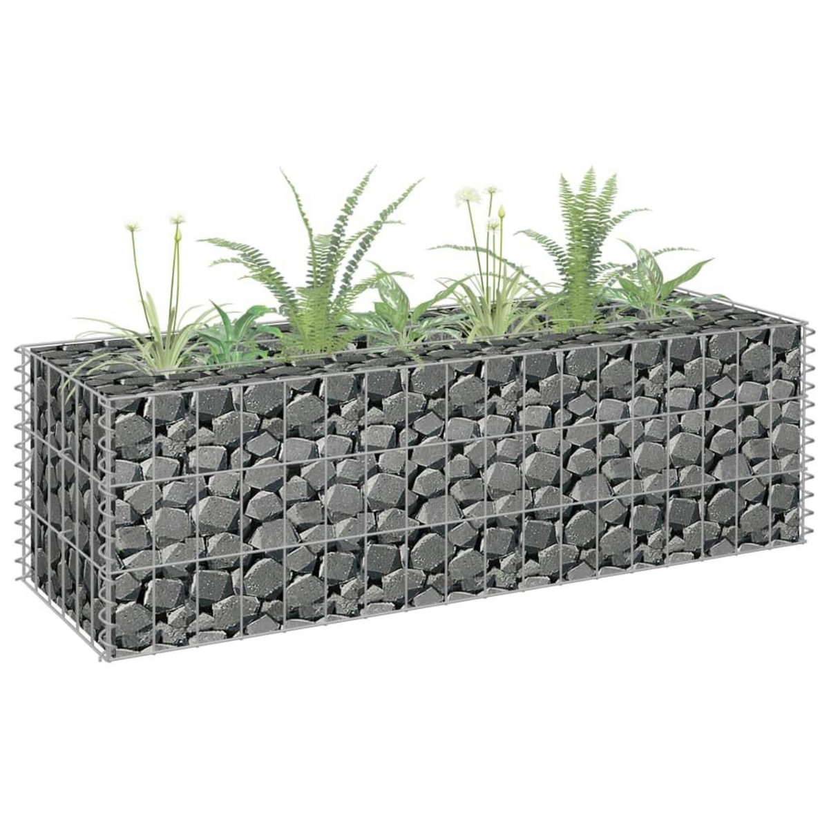 VIDAXL Lit sureleve a gabion Acier galvanise 90x30x30 cm