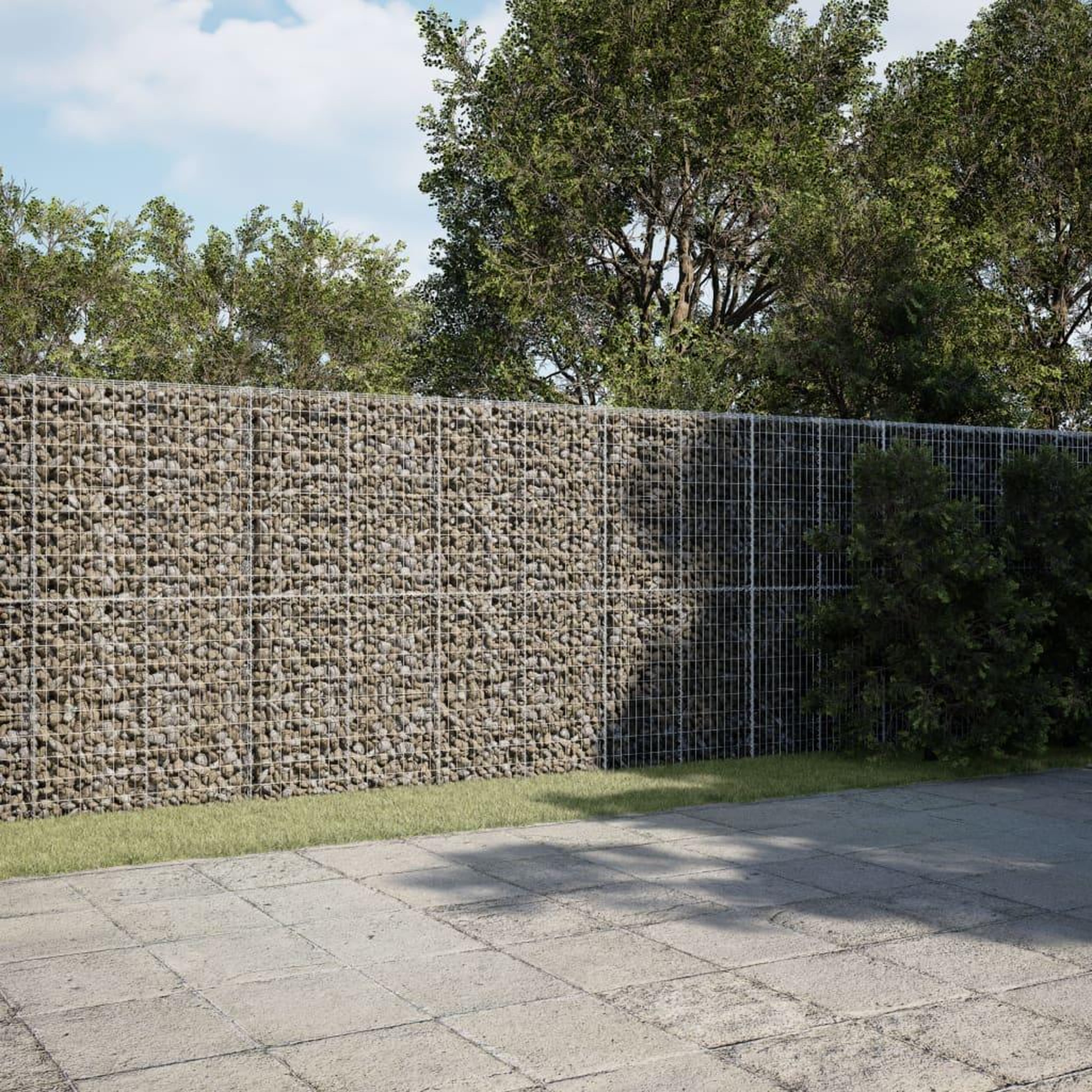 VIDAXL Panier gabion avec couvercle 750x100x200 cm fer galvanise