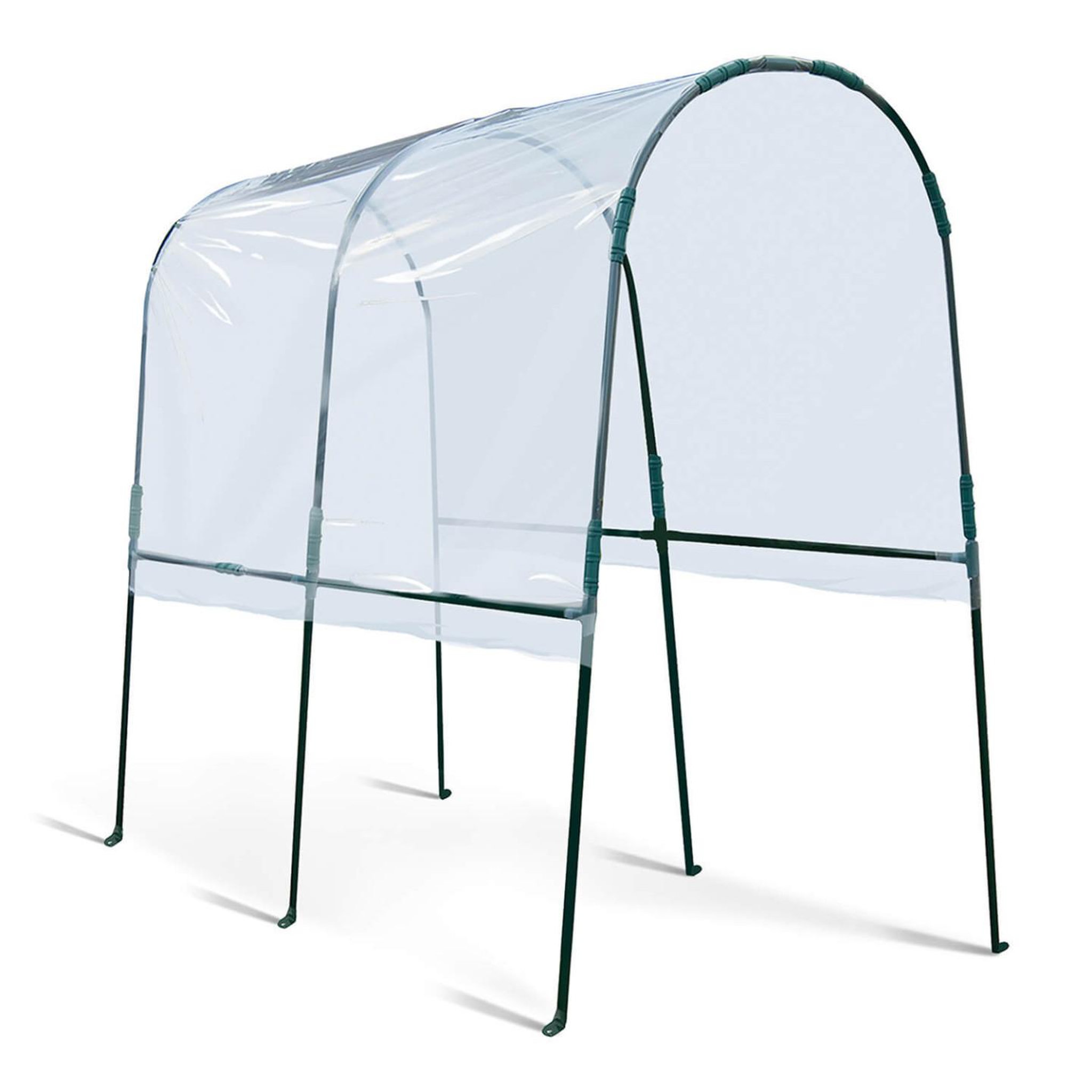 ID MARKET Serre à tomates de jardin 200 x 120 x 170 cm avec bâche transparente + arceaux en acier
