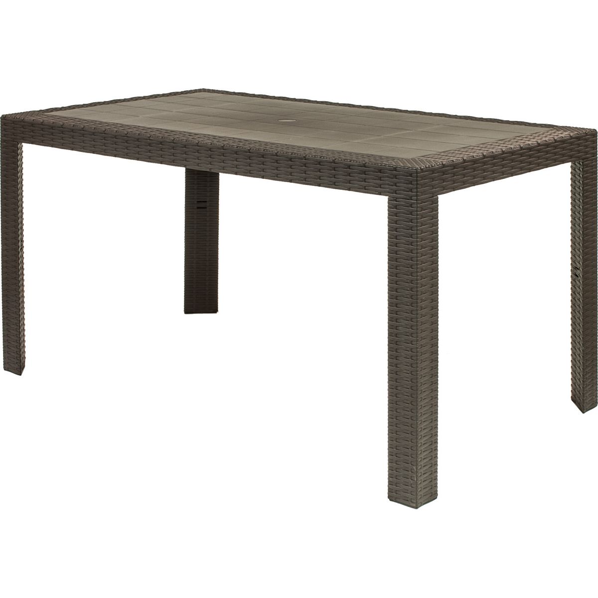 ARETA Table de jardin - Résine - Chocolat - URANO