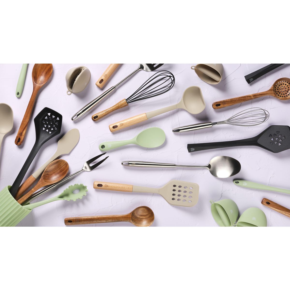 BJORN Couverts à salade en bois et silicone GUNNAR