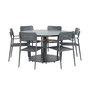 Voir la diapositive 1 : SWEEEK Table de jardin ronde aluminium + 6 assises - Oreva / Fira