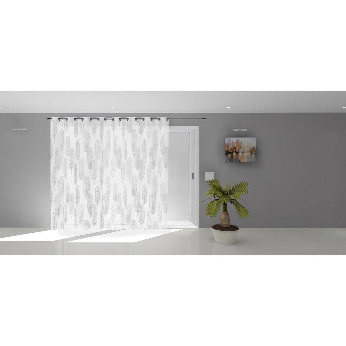 SOLEIL D'OCRE Voile oeillets baie vitrée 280x250 cm LALY, par Soleil d'Ocre