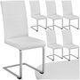 Voir la diapositive 1 : tectake Ensemble de chaises de salle à manger rembourré avec revêtement aspect cuir blanc Lot de 6