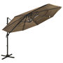 Voir la diapositive 1 : VIDAXL Parasol de jardin a 4 niveaux avec mat en aluminium taupe 3x3 m
