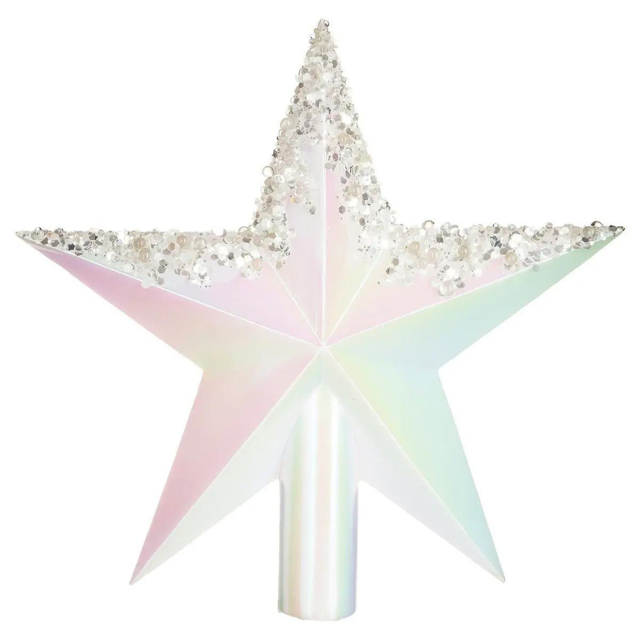 ATMOSPHERA Cimier étoile gouttes  colorama  22cm blanc irisé